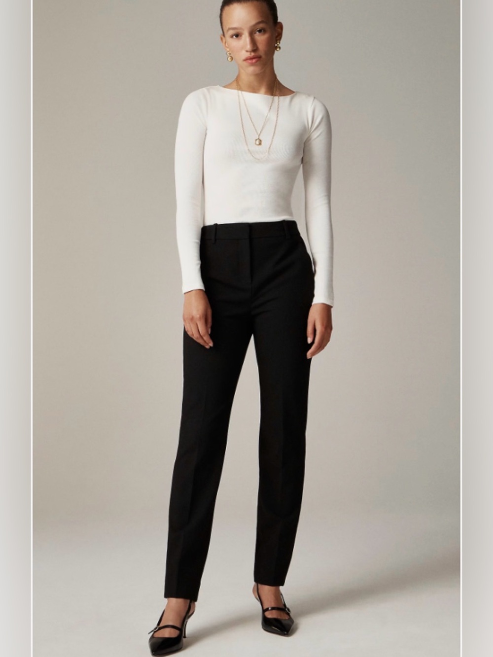 J.Crew 365 High-Rise Cameron Pant Black Bi-Stretch Slim Trouser Size 14